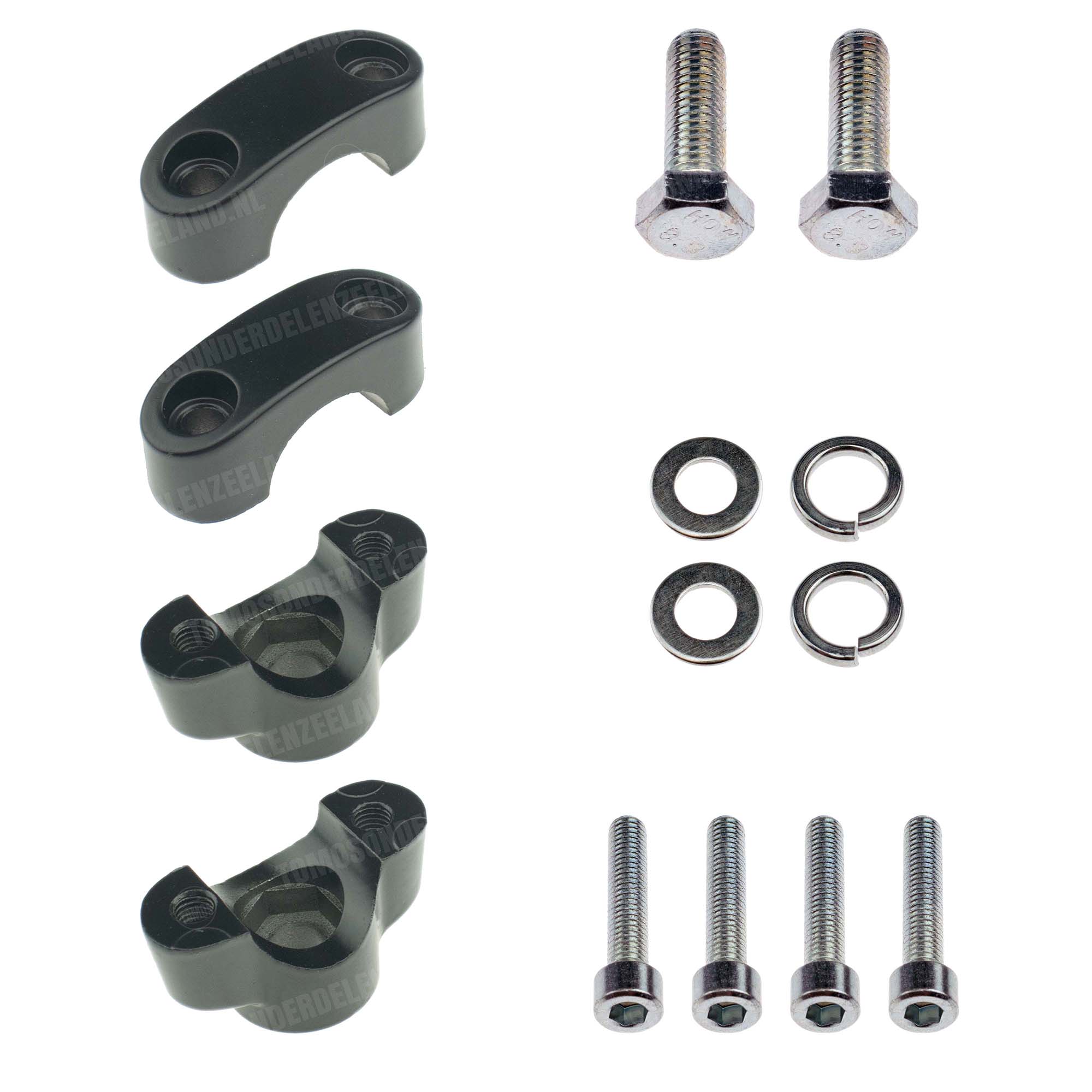 1165 Tomos Voorvork stuurklem set zwart oud model A3 / A35