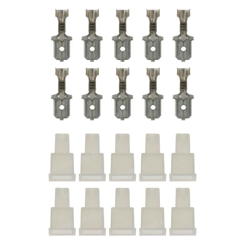 Kabelschoen schuifstekker male set 10 stuks