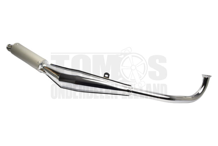 Tomos Uitlaat 28mm Tecno Bullet chroom / aluminium A3 / A35 / A52