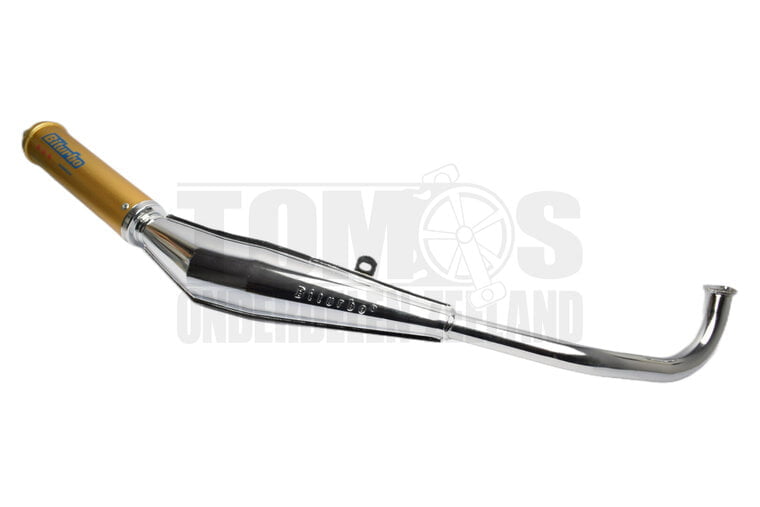 Tomos Uitlaat 28mm Biturbo Gold + chroom exclusive A3 / A35 / A52