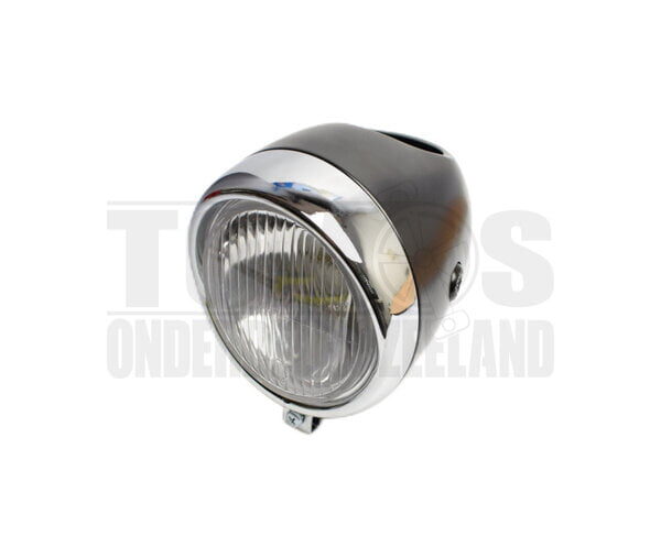 Koplamp unit rond zwart ei model 130mm universeel