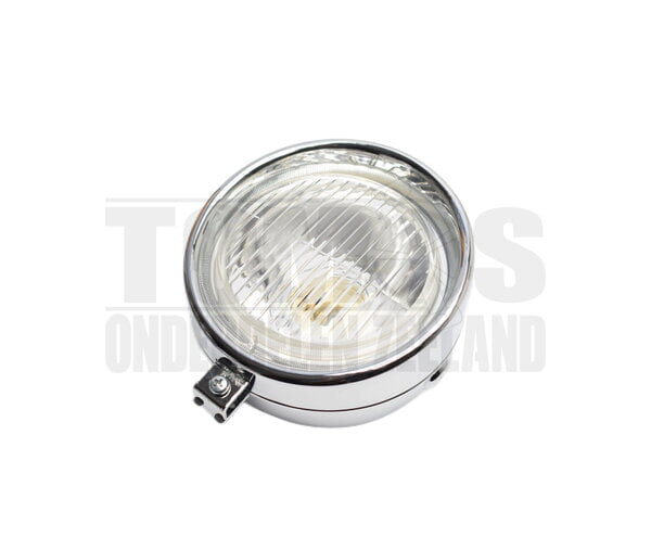 Koplamp unit rond chroom vintage 130mm universeel
