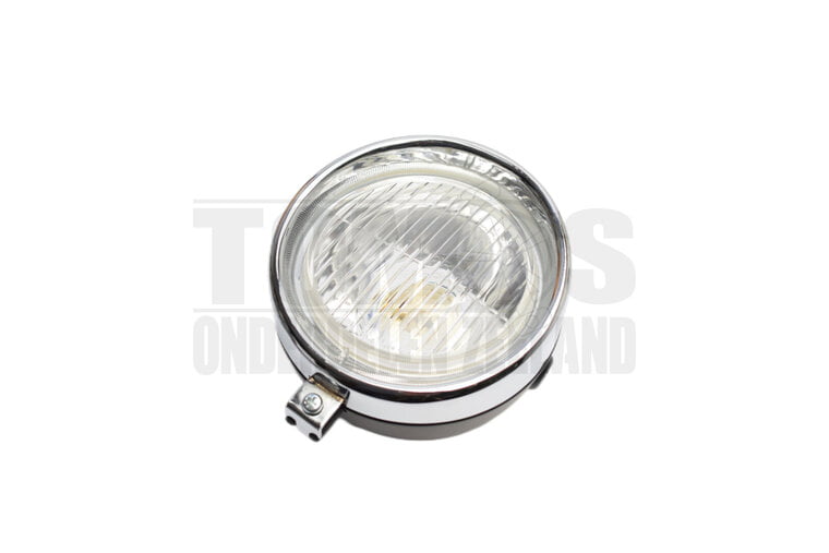 Koplamp unit rond zwart vintage 130mm universeel