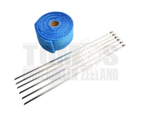 Uitlaat hitteband blauw 5cm x 10 meter