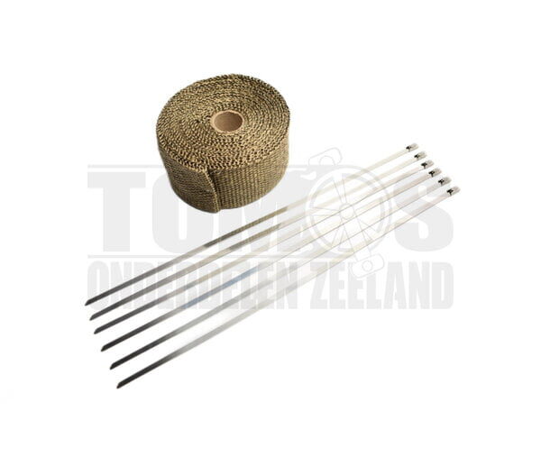 Uitlaat hitteband titanium 5cm x 10 meter