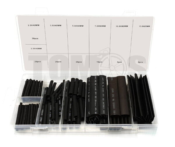 Krimpkous assortiment set zwart 127-delig