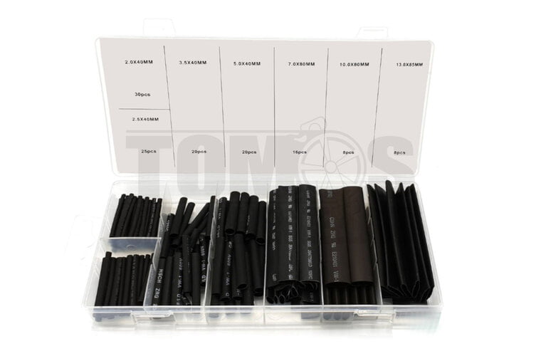 Krimpkous assortiment set zwart 127-delig
