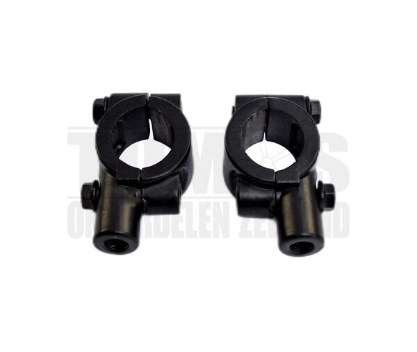 Spiegel klem compleet set voor 22mm stuur links / rechts M8 zwart