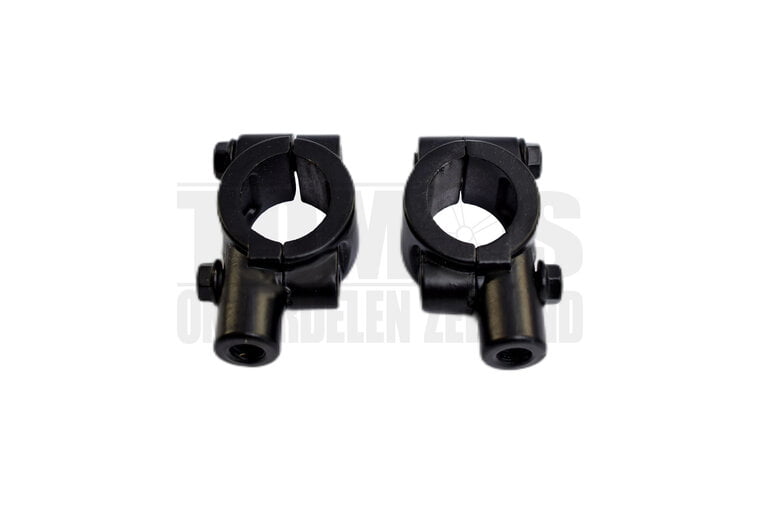 Spiegel klem compleet set voor 22mm stuur links / rechts M8 zwart