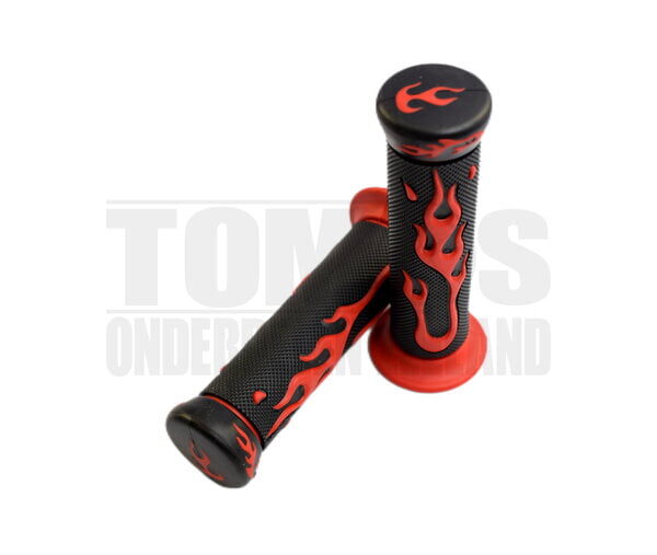 Handvatset Vlammen rood / zwart 22mm / 24mm