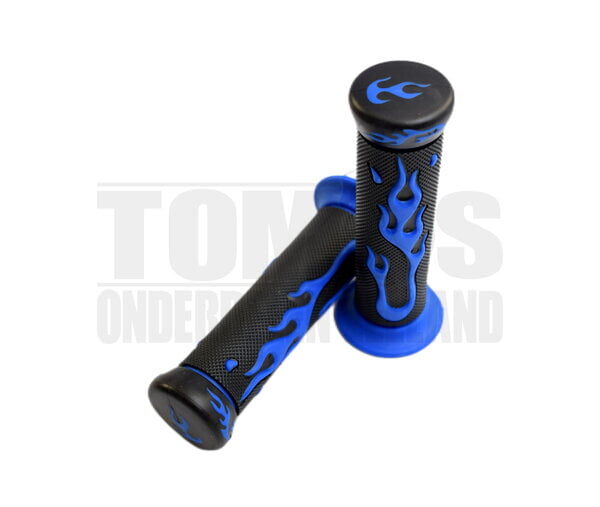 Handvatset Vlammen blauw / zwart 22mm / 24mm