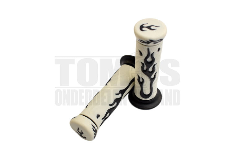 Handvatset Vlammen zwart / wit 22mm / 24mm