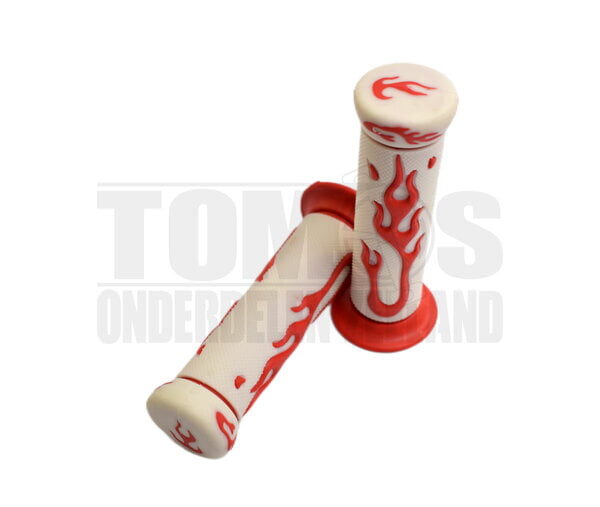 Handvatset Vlammen rood / wit 22mm / 24mm
