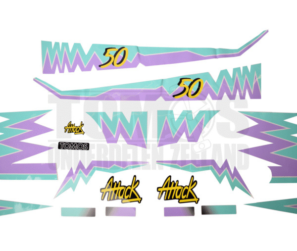 Tomos Stickerset AT50 Attack compleet origineel