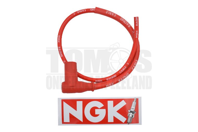 Bougiekabel racing met bougiedop rood CR4 NGK