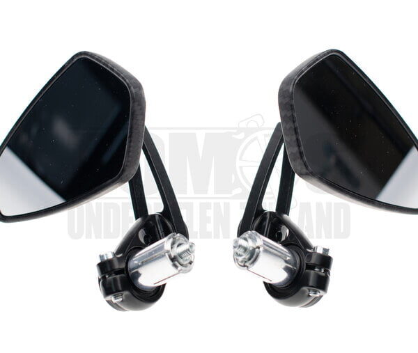 Spiegelset bar-end insteek CNC 2.0 Carbon 13mm / 18mm universeel DMP