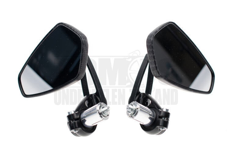 Spiegelset bar-end insteek CNC 2.0 Carbon 13mm / 18mm universeel DMP