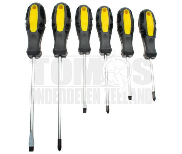 Schroevendraaierset 6-delig geel / zwart