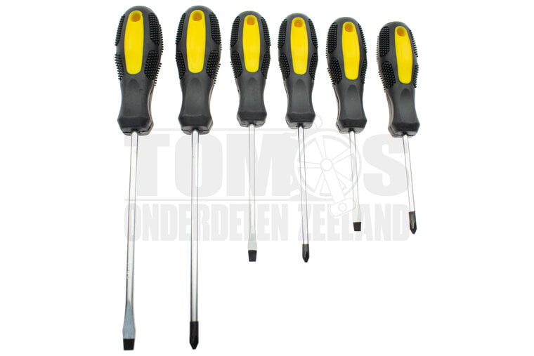 Schroevendraaierset 6-delig geel / zwart