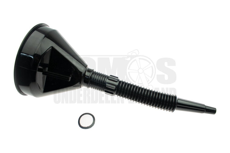 Trechter voor benzine / olie met filter zwart