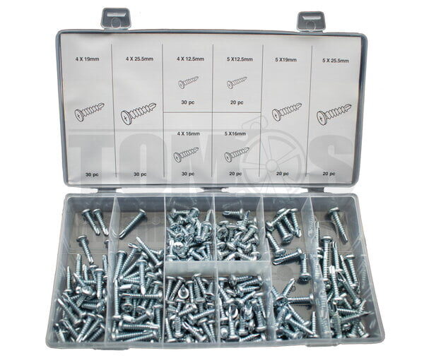 Zelftappend schroef assortiment set 200-delig