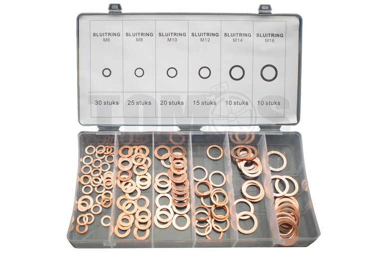 Koperringen assortiment set 110-delig