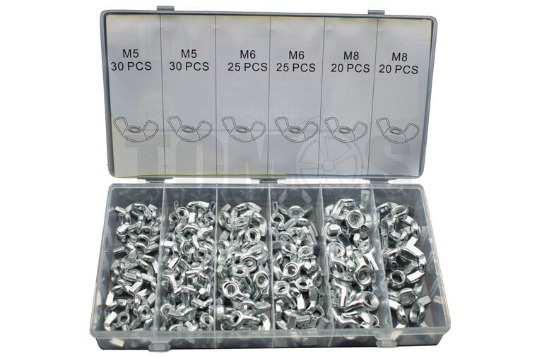 Vleugelmoer assortiment set 150-delig