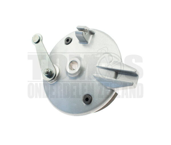 Tomos Remankerplaat voorwiel 12mm zilver compleet