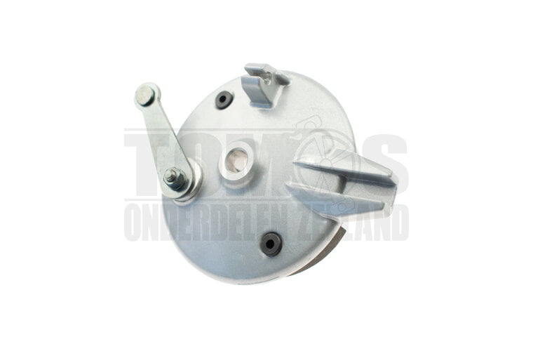 Tomos Remankerplaat voorwiel 12mm zilver compleet