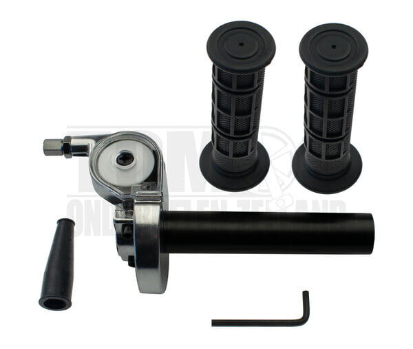 Gashendel snelgas greepset aluminium zwart / zilver Mezoly