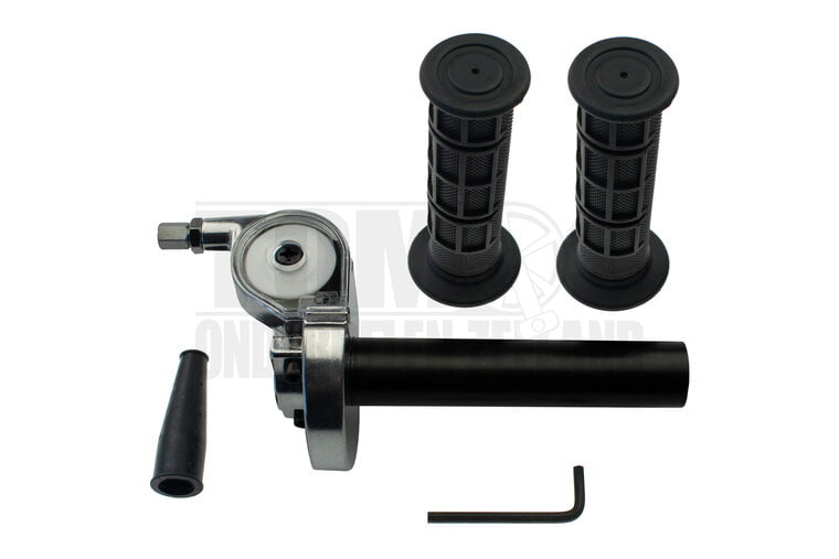 Gashendel snelgas greepset aluminium zwart / zilver Mezoly