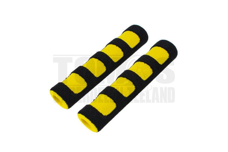 Remhendel greep foam rubber zwart / geel Tuning
