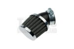 Powerfilter luchtfilter 32mm chroom 45 graden zwart schuin Dellorto PHBG