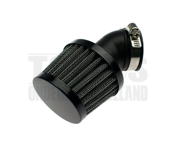 Powerfilter luchtfilter 35mm zwart 45 graden schuin Dellorto