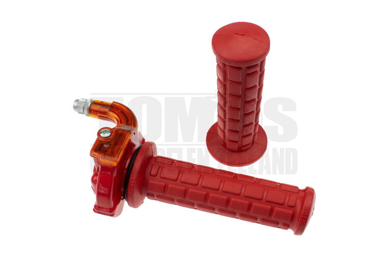 Gashendel rechts snelgas greepset haaks M84 rood Lusito