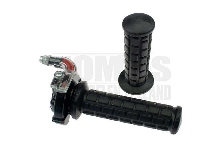 Gashendel rechts snelgas greepset haaks M84 zwart / transparant Lusito