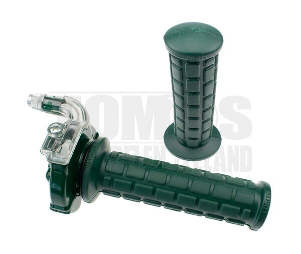 Gashendel rechts snelgas greepset haaks M84 groen / transparant Lusito