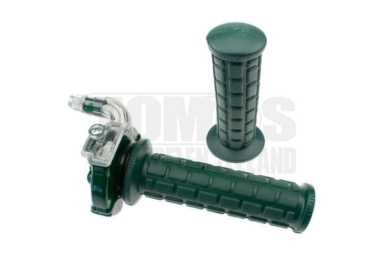 Gashendel rechts snelgas greepset haaks M84 groen / transparant Lusito