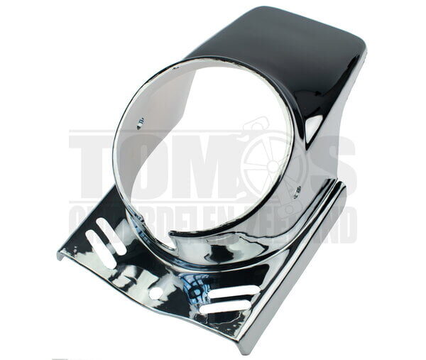 Koplampkap spoiler rond chroom 130mm