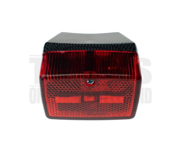 Achterlicht klein model ULO carbon / rood 6v / 12v