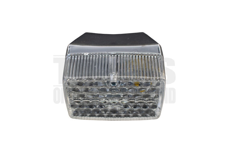 Achterlicht klein model ULO chroom met ruitpatroon glas 6v / 12v