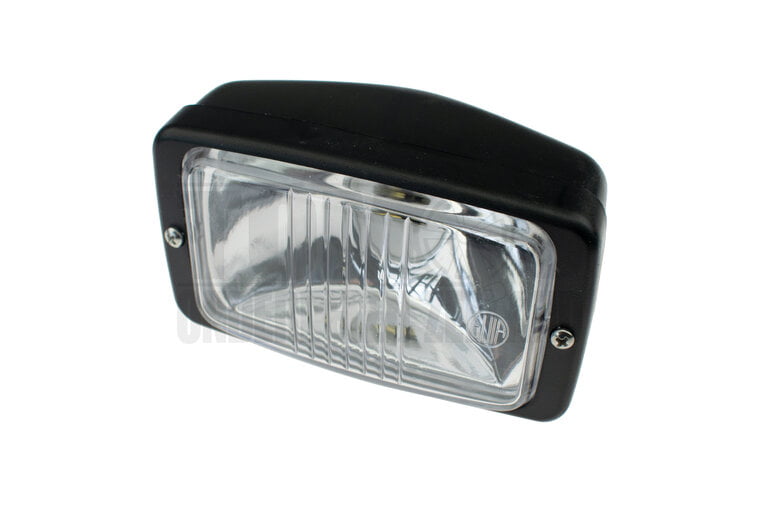 Koplamp vierkant rechthoekig zwart/helder 140mm GUIA universeel