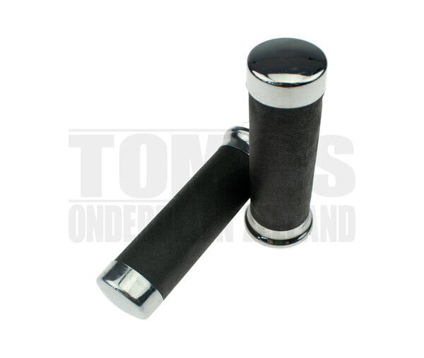 Handvatset Tuning chopper zwart / chroom 22mm / 24mm