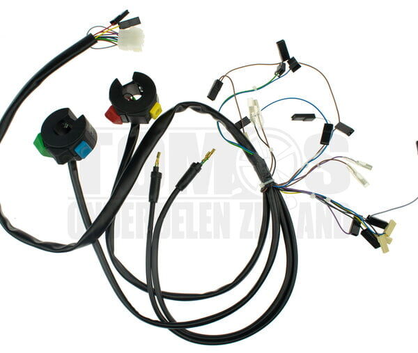 Tomos Kabelboom compleet voorzijde E-start met schakelaars en remlichtaansluiting origineel