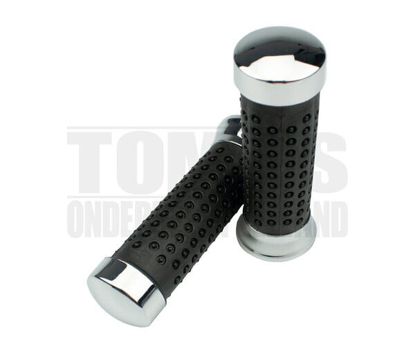 Handvatset model piaggio / vespa zwart / chroom 22mm / 24mm