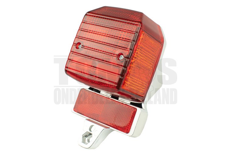 Tomos Achterlicht oud model met remlicht / oranje reflector chroom A3 / A35 DMP