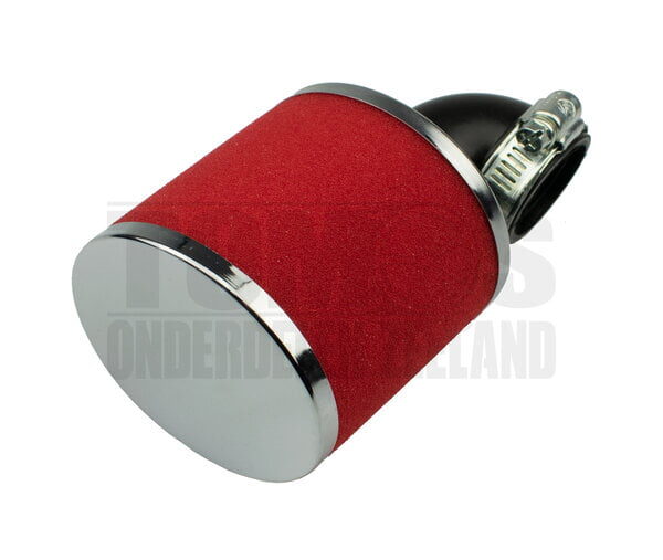 Powerfilter luchtfilter schuim 35mm chroom 90 graden rood Dellorto PHBG / PHVA