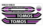 Tomos Stickerset glans standaard automatic zwart / paars compleet set