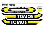 Tomos Stickerset glans standaard automatic zwart / geel compleet set