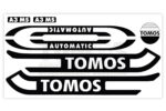 Tomos Stickerset standaard glans automatic zwart / wit compleet set
